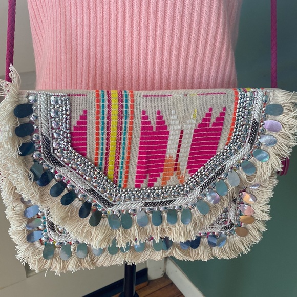 Boho envelope handmade crossbody shoulder bag - Picture 10 of 13